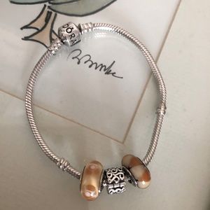 Pandora Sterling Silver Charm Bracelet with Charms